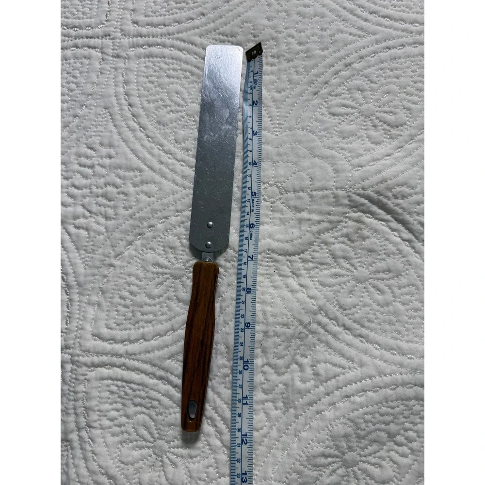 Ekco Spatula Turner Brown Silver Vintage Faux Wood‎ Stainless MCM Made in USA